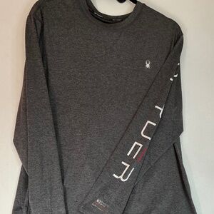 NWT Spyder  Men’s Gray rash guard dry fit long sleeve size M